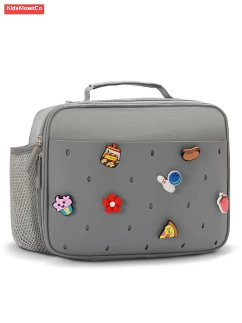 Customizable Insulated Lunch Bag with 10 Charms for Kids